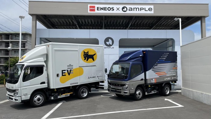 Swap baterai untuk Truk eCanter