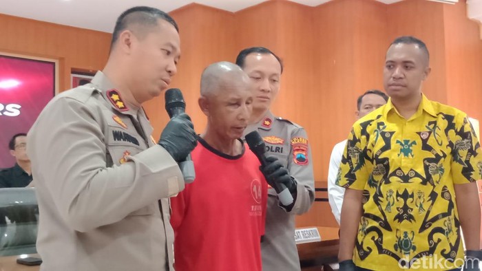 Tersangka kasus pencabulan anak ditangkap Polres Klaten, Jumat (9/8/2024).