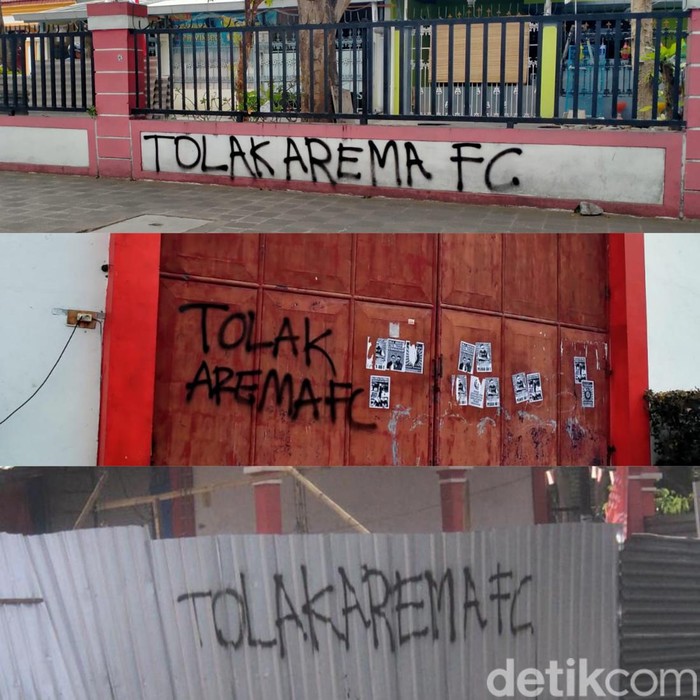 Vandalisme tolak Arema FC muncul di Stadion Soepriadi Blitar