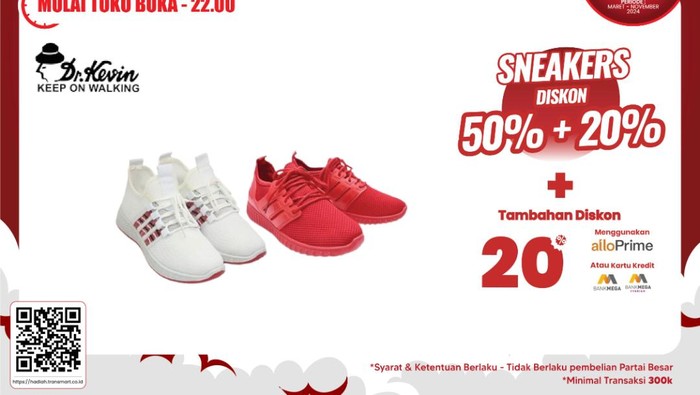 Banting Harga! Beli Sepatu dan Sendal di Transmart Full Day Sale Murah Banget