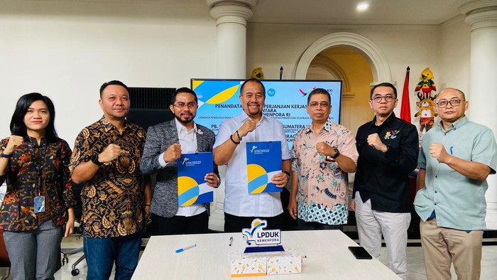 Lembaga Pengelola Dana dan Usaha Keolahragaan (LPDUK) Kemenpora dan Pengurus Besar Pekan Olahraga Nasional (PB PON) 2024 Wilayah Sumatera Utara menjalin kerjasama pengelolaan dana komersial PON 2024.