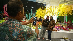 Para pengunjung juga menjadikan instalasi bawah laut yang menghadirkan terumbu karang yang karya warna, juga terdapat fishing school sebagai tempat berswafoto.