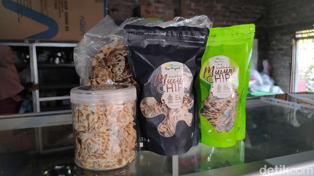 Proses produksi keripik kara benguk di dapur Mucuna Chips, Kaliagung, Sentolo, Kulon Progo, Sabtu (10/8/2024).