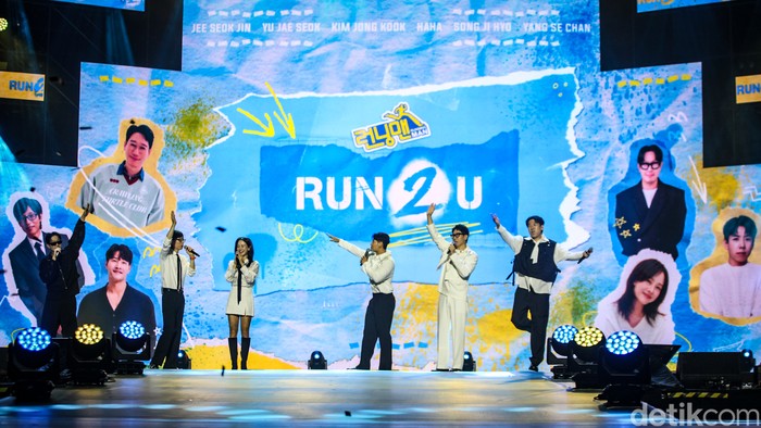 Akhirnya para member Running Man memboyong event RUN 2 U LIVE di Indonesia Arena, Jakarta, Sabtu (10/8/2024). Acara ini digelar oleh SBS, ACM, Pulp Live World, dan LMPE dan menghadirkan enam member Running Man: Yoo Jae Suk, Ji Suk Jin, Kim Jong Kook, Song Ji Hyo, HaHa, dan Yang Se Chan.