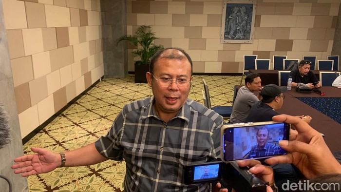 Ketua OC Muktamar PKB, Cucun Ahmad Syamsurijal saat konferensi pers di Nusa Dua, Badung, Minggu (11/8/2024).