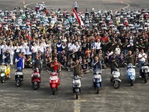 Konvoi Skuter Semarakkan HUT Lanud Halim Perdanakusuma