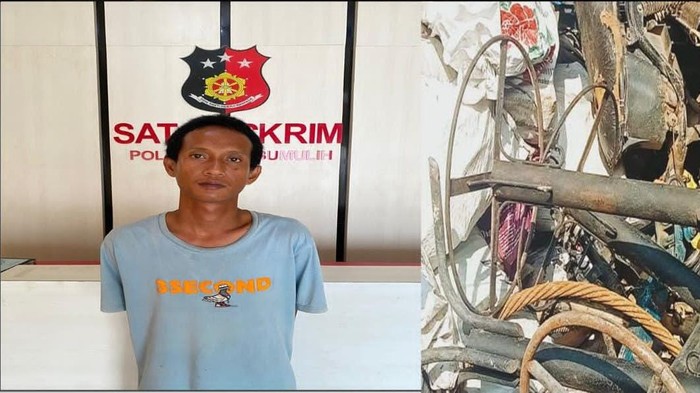 Sendi Setiawan (30) ditangkap polisi usai melakukan pencurian di rumah warga.