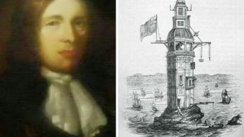 Henry Winstanley adalah seorang pelukis dan insinyur Inggris yang paling dikenang karena membangun mercusuar Eddystone pertama. Dia begitu yakin dengan konstruksinya sehingga dia menyatakan keinginannya untuk berada di dalam mercusuar saat terjadi badai besar. Dia benar benar melakukannya tapi mercusuar itu runtuh dalam badai besar pada November 1703, menewaskan Winstanley dan lima orang lainnya. Foto: 25List