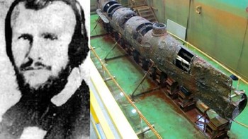 H.L. Hunley adalah seorang insinyur kelautan Konfederasi dan penemu kapal selam tempur pertama, CSS Hunley saat Perang Saudara Amerika. Setelah dua tes rutin sebelumnya gagal, Hunley mengambil alih komando kapal selam tersebut. Tetapi setelah gagal muncul kembali, dia dan tujuh anggota awak lainnya tenggelam. Hunley dimakamkan dengan penghormatan militer penuh di Pemakaman Magnolia di Charleston, Carolina Selatan. Foto: 25List