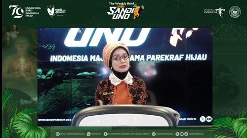Adyatama Kepariwisataan dan Ekonomi Kreatif Ahli Utama Kemenparekraf, Nia Niscaya, dalam konferensi pers daring, Senin (12/8/2024). (Tangkapan layar YouTube Kemenparekraf)