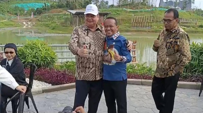 Sesi Foto Langka Airlangga dan Bahlil di IKN Sebelum Rapat Penting