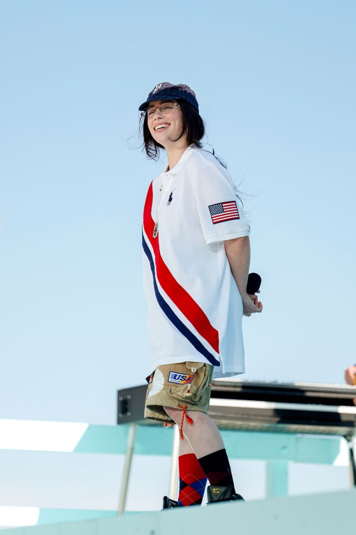 Foto Billie Eilish di Penutupan Olimpiade 2024 UNSPECIFIED: (EXCLUSIVE COVERAGE) In this image released on August 11, Billie Eilish performs at the LA28 Olympic Games Handover Celebration. (Photo by Emma McIntyre/Getty Images for LA28)