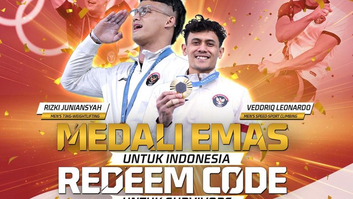 Garena Free Fire bagi-bagi kode redeem FF terbaru 12 Agustus 2024. Mereka memberikannya secara cuma-cuma, dalam rangka merayakan kesuksesan Indonesia sabet medali emas di Olimpiade 2024.