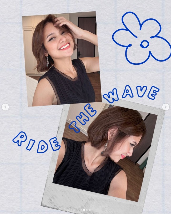 Rambutnya pun kini terlihat lebih berwarna. Rambut yang semula berwarna hitam kini diubah menjadi coklat. Foto: Instagram/@indahpermatas