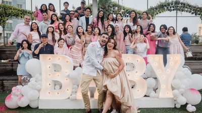 10 Foto Gender Reveal Anak ke-3 Jessica Iskandar, Bumil Cantik Bergaun Coklat