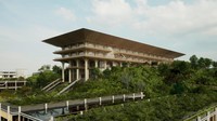 Untuk Istana Wakil Presiden, mulai dibangun yang ditandai dengan seremoni peletakan batu pertama pada Senin (12/8/2024). Istana Wakil Presiden di Ibu Kota Nusantara itu dibangun di atas lahan seluas 14,8 hektar dengan luas bangunan 10.038 meter persegi. (Dok. Kementerian PUPR)