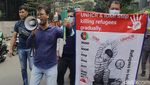 Pencari Suaka Gelar Demo di Depan Kantor UNHCR Jakarta