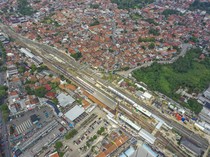 Foto Udara Perluasan Stasiun Rangkasbitung
