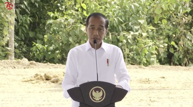 Presiden Joko Widodo saat Groundbreaking Kantor PT. Bank Central Asia Tbk, IKN, (12/8/2024). (Tangkapan Layar Youtube Sekretariat Presiden)