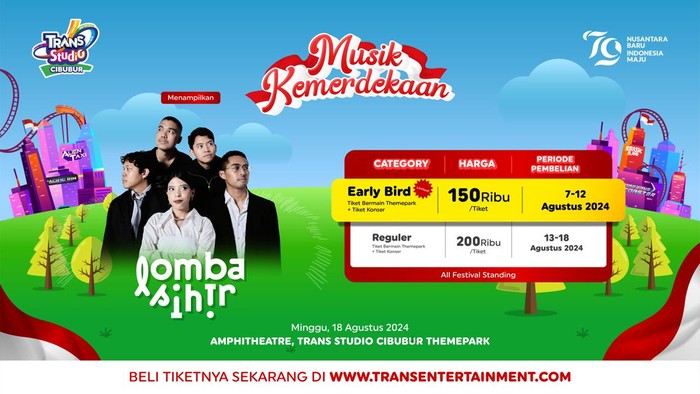 Meriahkan perayaan HUT ke-79 Republik Indonesia di Trans Studio Cibubur dengan beragam acara seru dan spesial!