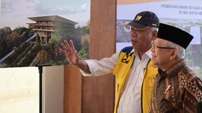 Senyum Maruf Amin Lihat Desain Istana Wapres IKN Saat Groundbreaking