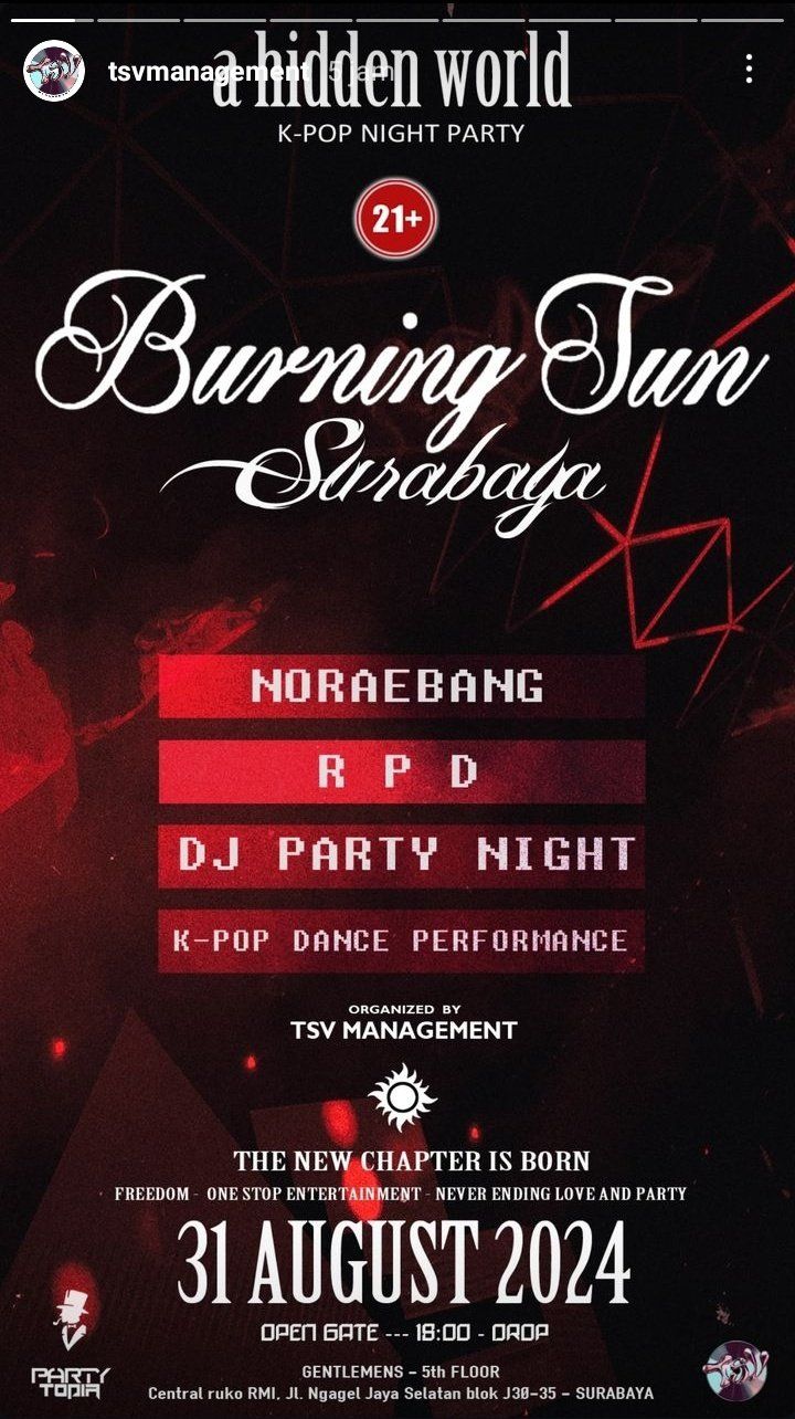 Seungri eks BIGBANG Bantah Hadiri Acara Burning Sun Surabaya di Indonesia