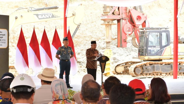 Wapres Maruf Amin saat groundbreaking Istawan Wapres di IKN