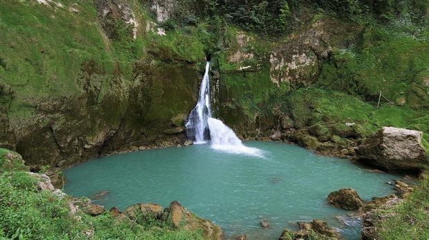 Air Terjun Matayangu di Manurara, Katikutana Selatan, Kabupaten Sumba Tengah, NTT. (Tangkapan layar Google Earth/Ivan Veriswan 6/2020)