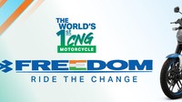 Menariknya, pada logo tulisan Freedom, pihak Bajaj mewarnai huruf di bagian tengah dengan warna bendera India. Foto: Dok. Bajaj Auto