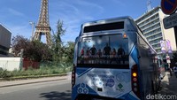 Bus hidrogen milik Toyota ini terlihat wara-wiri di Kota Paris sepanjang gelaran Olimpiade 20204, dan juga akan digunakan pada Pralimpiade 2024. (Foto: Doni Wahyudi/detikOto)
