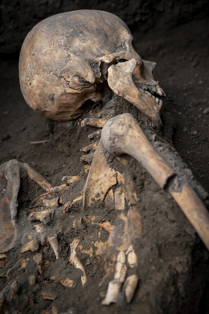 Penemuan Kerangka Manusia yang Terjebak Saat Letusan Gunung Berapi di Pompeii An archaeologist works on the recently discovered remains of a victim in the archaeological site of the ancient city of Pompeii, which was destroyed in AD 79 by the eruption of Mount Vesuvius, in Pompeii Italy, July 5, 2024. Parco Acheologico di Pompei/Handout via REUTERS ATTENTION EDITORS THIS IMAGE HAS BEEN SUPPLIED BY A THIRD PARTY. NO ARCHIVES. NO RESALES.