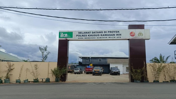 Kantor sementara Polres Nusantara di wilayah Ibu Kota Nusantara (IKN).