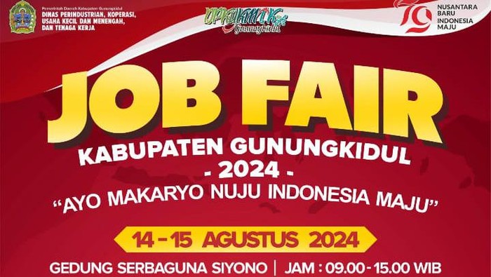 Poster Job Fair Gunungkidul 2024.