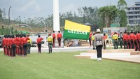 Setelahnya, calon Paskibraka melalui agenda latihan yang cukup padat. Sejak Minggu (11/8/2024) calon Paskibraka langsung melakukan latihan gabungan atau gladi kader di lapangan Istana Garuda IKN. Foto: Humas BPIP RI