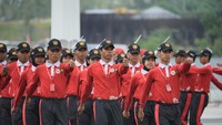 Latihan gabungan ini diikuti oleh bersama Pasukan Pengamanan Presiden (Paspampres), Tentara Nasional Indonesia (TNI) Angkatan Udara (AU), Angkatan Darat (AD), Angkatan Laut (AL), Kepolisian, dan kesatuan musik. Foto: Humas BPIP RI