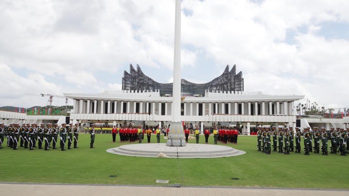 Proses latihan gabungan Paskibraka Nasional 2024 di Istana Garuda IKN. Proses latihan gabungan Paskibraka Nasional 2024 di Istana Garuda IKN.