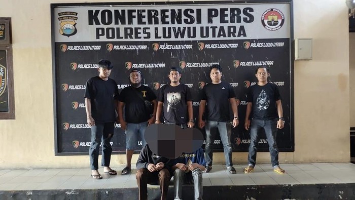R dan H, pelaku pemerkosaan saat diamankan Unit Resmob Satuan Reskrim Polres Luwu Utara.