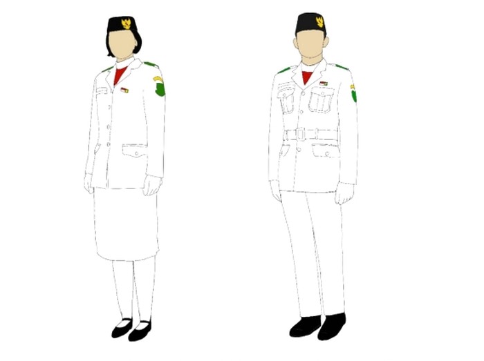 Ilustrasi aturan pakaian Paskibraka 2024.
