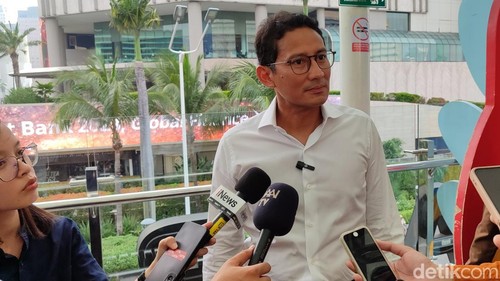 Menparekraf Sandiaga Uno di Jakarta, Rabu (14/8/2024).