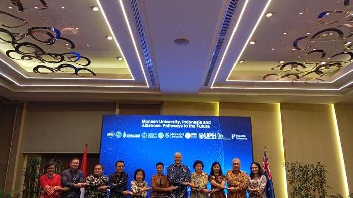 Monash University, Indonesia and Alliances: Pathways to the Future di Pullman Hotel, Jalan M. H. Thamrin No. 59. Gondangdia, Jakarta, Rabu (14/8/2024).