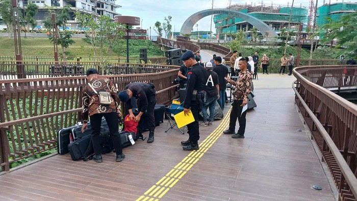 Detasemen Gegana Satuan Brimob Polda Kaltim melakukan sterilisasi keamanan di berbagai titik di IKN (dok.istimewa)