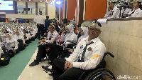 Pada hari Rabu (14/8/2024) ini, para Mahasiswa Baru Disabilitas juga menikmati kegiatan Penutupan PKKMB RAJA BRAWIJAYA 2024 di Samantha Krida UB. Foto: (Callan Rahmadyvi Triyunanto/detikcom)