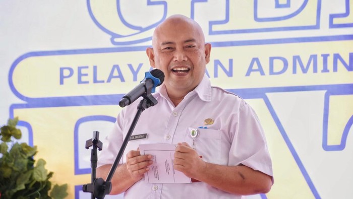 Pj Sekda Karawang Eka Sanatha saat menghadiri Gebyar Paten di Kecamatan Ciampel, Kabupaten Karawang, Rabu (14/8/2024).