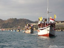 Prosesi Laut Festival Golo Koe, Patung Bunda Maria Diarak 9 Kapal-50 Ketinting