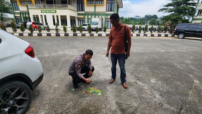 Lokasi balon udara gas helium meledak melukai 7 siswa SMA Negeri 3 Untag Samarinda.