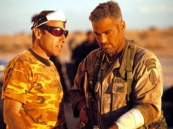 David O Russell dan George Clooney kala syuting Three Kings.