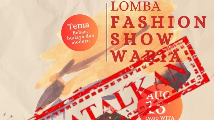 Heboh di media sosial sebuah pamflet lomba fashion show atau peragaan busana waria untuk memperingati Hari Ulang Tahun (HUT) ke-79 RI di Desa Sudirman, Kabupaten Maros, Sulawesi Selatan (Sulsel).