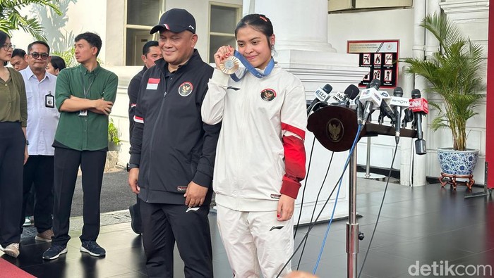 Gregoria Mariska Tunjung Cahyaningsih di Istana (Isal Mawardi/detikcom