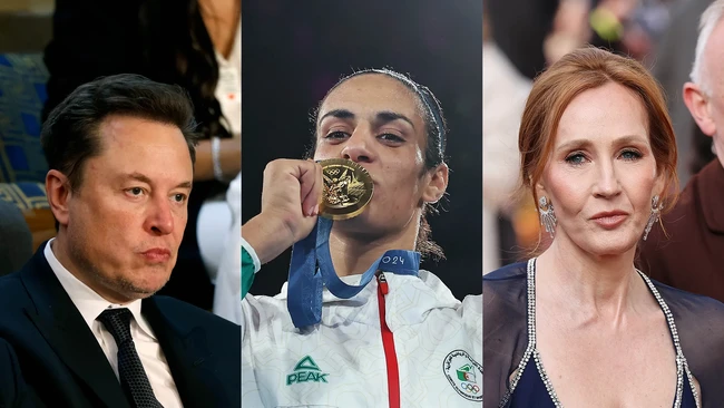 Tuduhan ini tidak hanya datang dari pihak-pihak anonim, tetapi juga dari tokoh-tokoh publik seperti Donald Trump, JK Rowling, dan Elon Musk, yang turut menyebarkan kontroversi tersebut. Hal ini memaksa Khelif untuk mengambil langkah hukum guna membela diri. Foto: Them.us