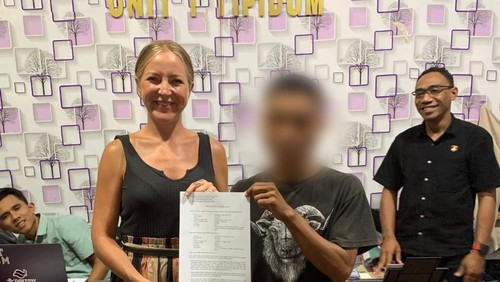 Pelaku pencurian uang milik turis Spanyol dan korban berdamai di Polres Manggarai Barat (Dok. Humas Polres Manggarai Barat)